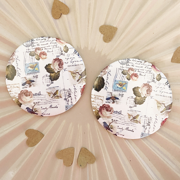 Pocket mirror, set of two bird pattern